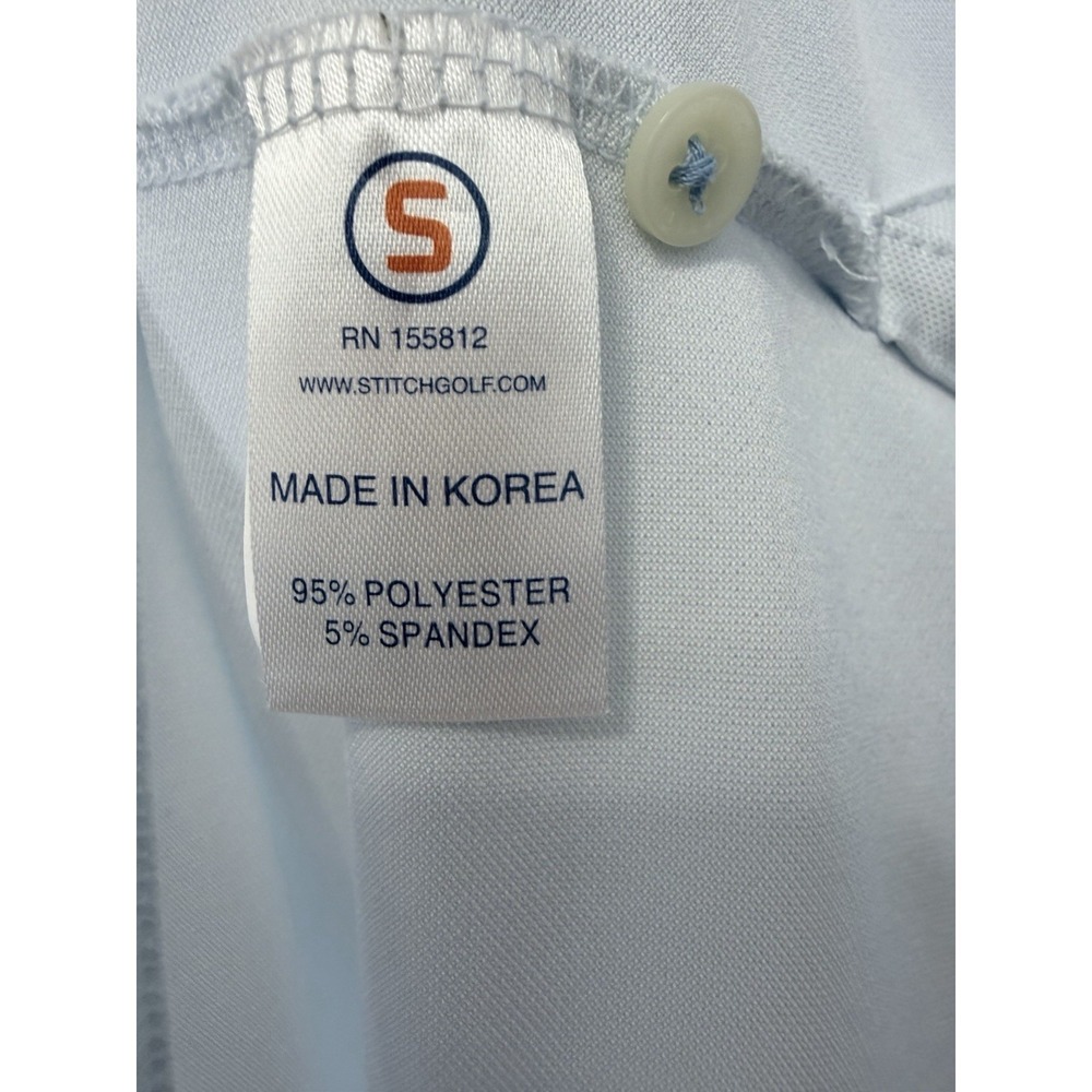 Stitch golf Men's Polo Shirt Size XL, blue White Colorblock great condition - Picture 4 of 5